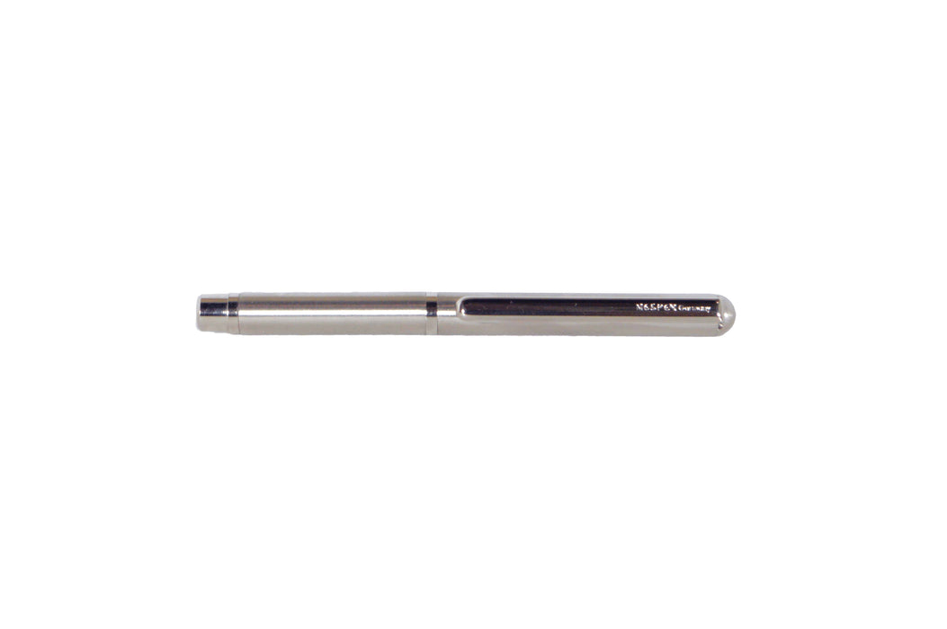 Nespen Mini Pocket Pocky ballpoint pen with chrome velvet finish, compact and stylish writing instrument.