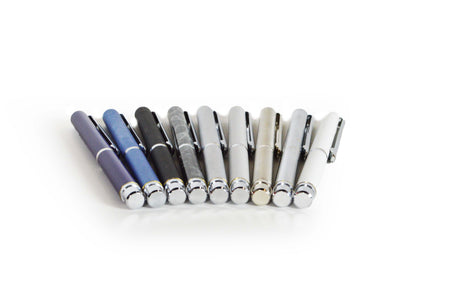 Nespen Mini Pocket Pocky ballpoint pen with chrome velvet finish, compact and stylish writing instrument.