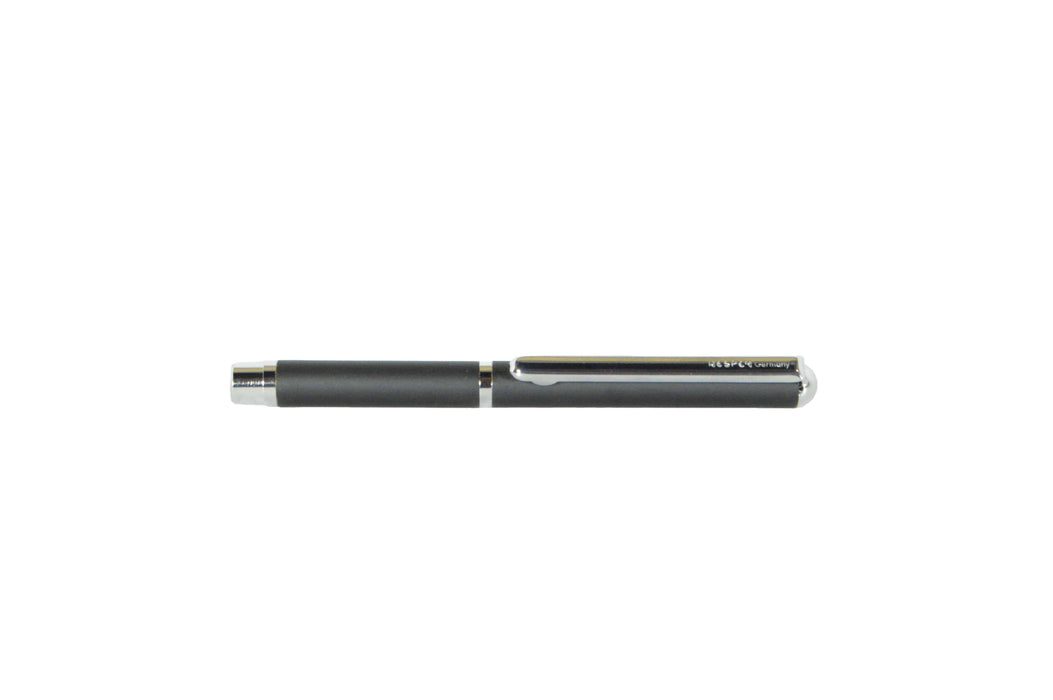 Nespen Mini Pocket Pocky ballpoint pen in chrome velvet finish, compact and stylish writing instrument.