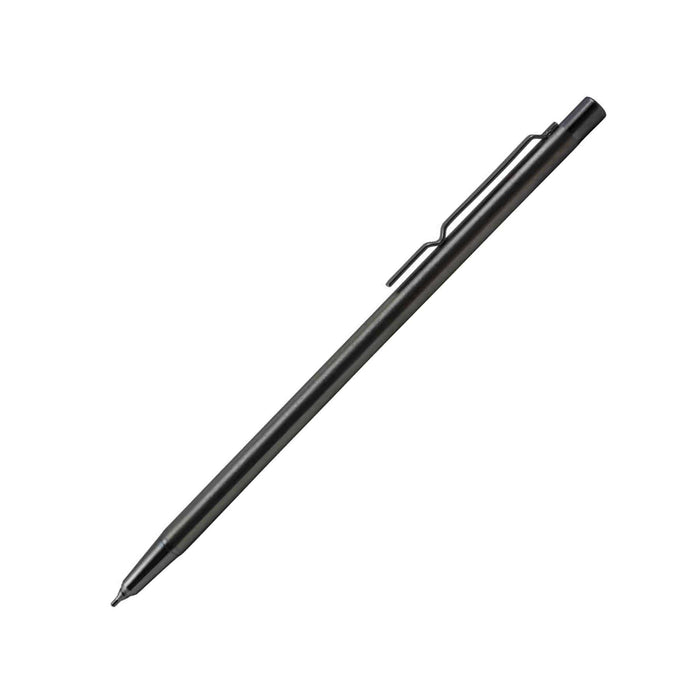 Nespen Mechanical Pencil with mini pencil timer, black and silver design, showing the compact and functional tool in use.