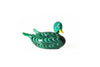 No Solo Vetro glass ducks pen rest in purple, decorative ceramic holder for pens and stationery.