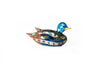 No Solo Vetro glass duck pen rest in purple with two ducks, decorative desk accessory for holding pens.