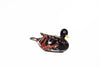 No Solo Vetro glass ducks pen rest in purple, decorative glass pen holder with two duck figures for desk organization.