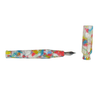 Opus 88 Flora fountain pen with an extra-fine nib, featuring a sleek design and black body, ideal for smooth writing.