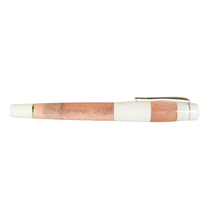 Opus 88 KOLORO PINK fountain pen with an elegant pink body and fine nib, showcasing the stylish and premium design.