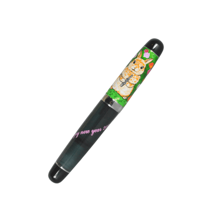 Opus 88 Mini Pocket Fountain Pen with Year of the Rabbit 2023 design, extra-fine nib, compact and stylish writing instrument.