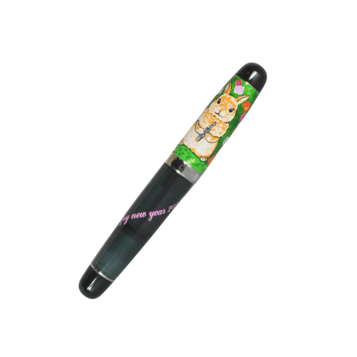 Opus 88 Mini Pocket Fountain Pen with Year of the Rabbit 2023 design, extra-fine nib, compact and stylish writing instrument.