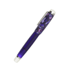 Opus 88 Omar Purple fountain pen with gold accents and transparent purple resin body, showcasing a fine nib and elegant design.