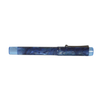 Opus 88 Sapphire Demo fountain pen with extra-fine nib, featuring transparent blue resin body and gold accents.