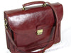 Orna Classic Double Bellow Briefcase with front pocket, black leather, structured design, suitable for professional use.