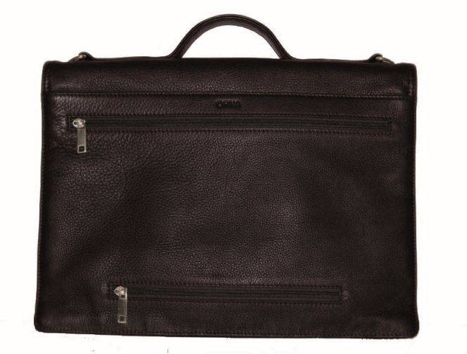 Orna Excellence double bellow legal briefcase with sturdy leather exterior and double handles, designed for professional use.