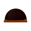 Dark brown Orna Munari letter sorter with multiple compartments for organizing mail and documents.