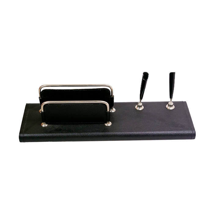 Orna Munari letter sorter and pen holder with multiple compartments for organizing letters and office supplies on a desk.