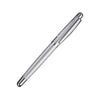 Otto Hutt Design 02 Pinstripe Fountain Pen with sleek black and silver finish, extra-fine nib, elegant writing instrument.