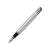 Otto Hutt Design 02 Pinstripe Fountain Pen with gold accents and black body, showcasing its elegant, fine-point nib.