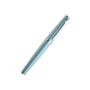 Otto Hutt Design 06 Arctic Blue fountain pen with sleek body and fine nib, showcasing elegant craftsmanship and vibrant blue color.