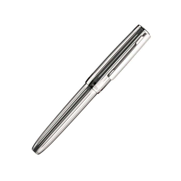 Otto Hutt Design 07 silver fountain pen with an extra-fine nib, showcasing a sleek, modern design and polished metal finish.