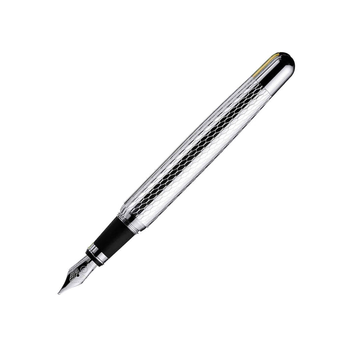 Otto Hutt Design 02 Honeycomb rollerball pen with sleek black and gold accents, showcasing its modern design.