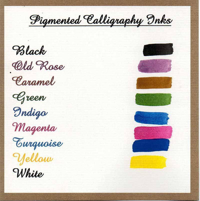 Black bottled calligraphy ink by Papier Plume, 15ml pigmented ink for elegant calligraphy and artistic lettering.