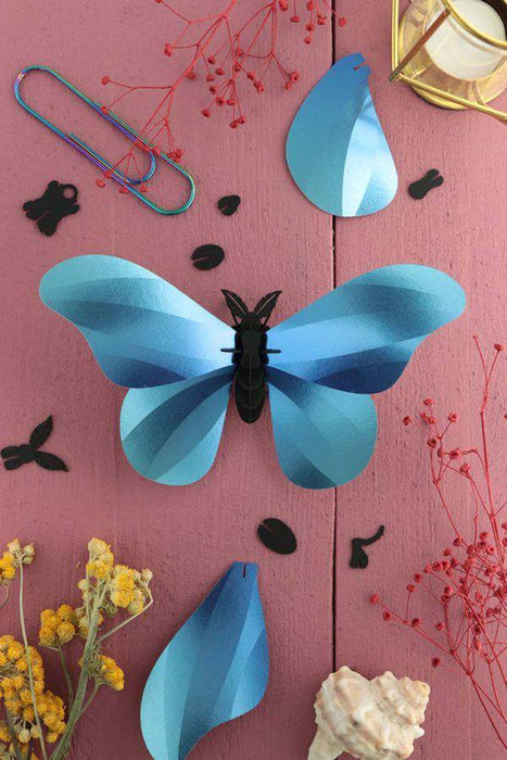 Black Paper Giant Silk Butterfly craft by Assembli, showcasing a large, delicate butterfly made from black silk paper.