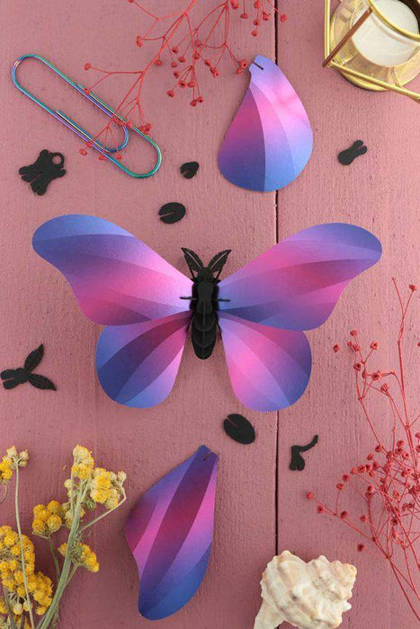 Black Paper Giant Silk Butterfly craft by Assembli, showcasing a large, detailed silk butterfly made from black paper.