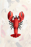 Assembli paper craft lobster model with detailed red lobster design on white background