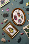 Green paper beetle craft from Assembli's Paper Beetle Collection, featuring detailed textured paper wings and body.