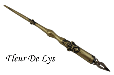 Bronze Papier Plume dipping pen with Fleur-de-Lys design, perfect for calligraphy and artistic writing.