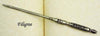 Bronze Papier Plume dipping pen with fleur-de-lys design, ideal for calligraphy and artistic writing.