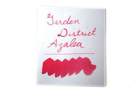 Papier Plume New Orleans Collection Fountain Pen Ink in Garden District Azalea, vibrant pink ink bottle with label.