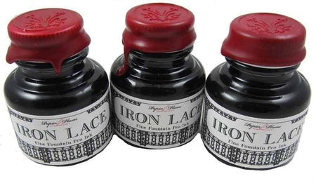 Papier Plume New Orleans Collection Iron Lace fountain pen ink bottle with black ink and elegant label.