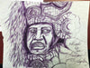Papier Plume New Orleans Collection fountain pen ink in Mardi Gras Indians purple, vibrant ink bottle with purple ink inside