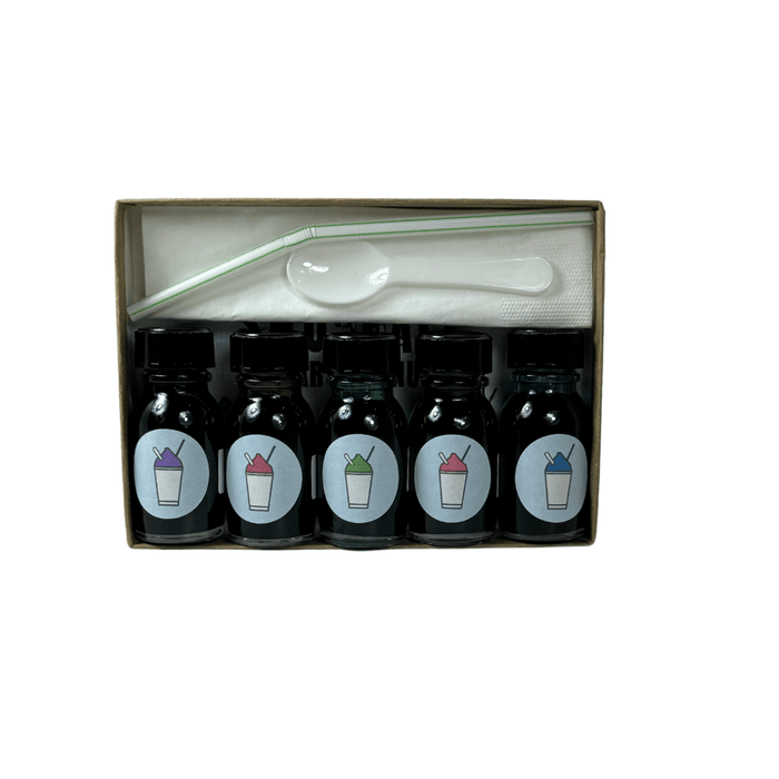 Papier Plume Sno-Ball Party fountain pen ink set with colorful ink bottles in vibrant packaging for writing and artistic projects.