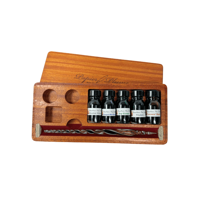 Papier Plume glass pen set with elegant calligraphy glass pens for writing and gift-giving, displayed on a white background.