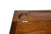 Walnut Papier Plume lap desk with smooth wooden surface, designed for comfortable working or writing on a couch or bed.