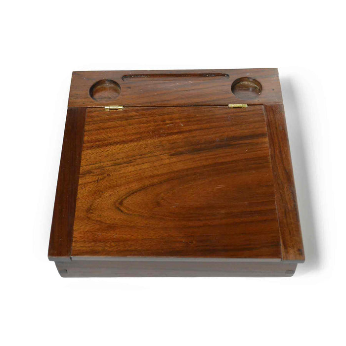 Wooden walnut lap desk by Papier Plume with smooth surface and portable design for comfortable working or writing on your lap.