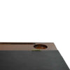 Walnut and leather lap desk by Papier Plume with smooth wooden surface and leather edge for comfortable workspace.