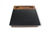 Wooden lap desk with walnut finish and leather accents by Papier Plume, ideal for comfortable work or writing sessions.