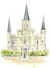Lyla Clayre Studio New Orleans Architecture stationery set with decorative note cards featuring classic New Orleans buildings and designs.