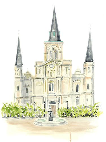Lyla Clayre Studio New Orleans Architecture stationery set with decorative note cards featuring classic New Orleans buildings and designs.