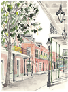 Lyla Clayre Studio New Orleans Architecture stationery set with decorative note cards featuring iconic city buildings and designs.
