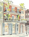 Lyla Clayre Studio New Orleans Architecture stationery set with decorative note cards featuring New Orleans building designs.