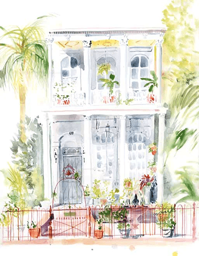 Set of Lyla Clayre Studio New Orleans Architecture note cards featuring detailed illustrations for stationery use.