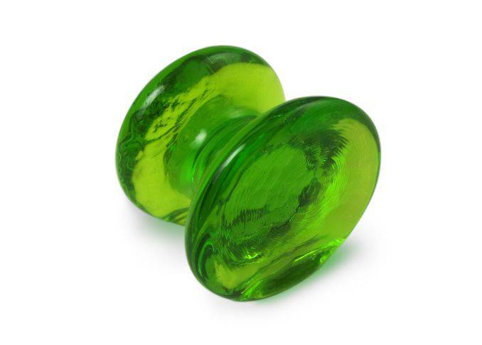 Amber glass pen rest by Papier Plume, elegant and smooth, designed to hold pens neatly on a desk.