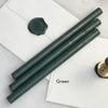 Black pliable sealing wax sticks by Papier Plume, 7 inches long for sealing and decorative wax seals.