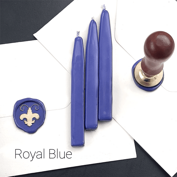 Papier Plume sealing wax sticks with wick in modern colors, showcasing vibrant wax and wick for sealing and embellishing documents.