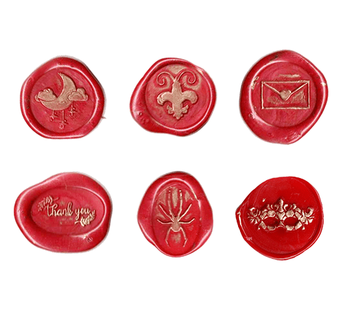 Red-brown Papier Plume wax seal featuring a crawfish symbol, designed for sealing and decorative stationery use.