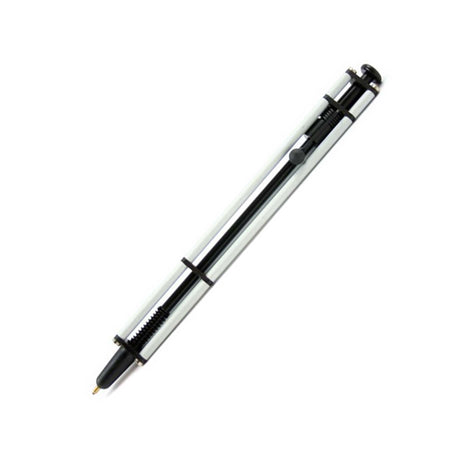 Parafernalia Revolution ballpoint pen with aluminum body, black ink, sleek design, by Parafernalia Pens.