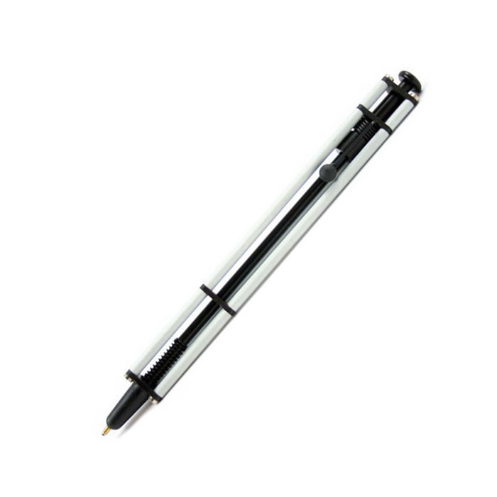 Parafernalia Revolution ballpoint pen with aluminum body, black ink, sleek design, by Parafernalia Pens.