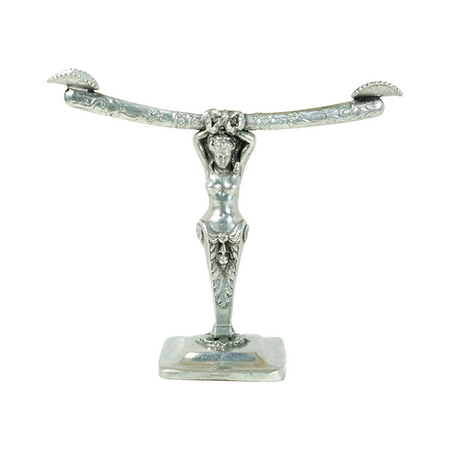 Le Potier D'Étain goddess pen holder featuring a detailed sculpted lady figure for organizing pens and stationery.
